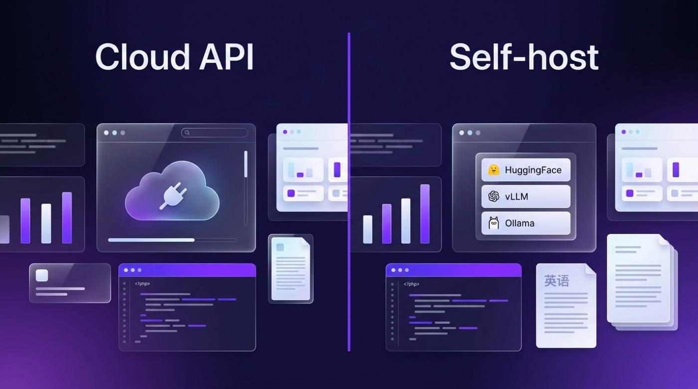 Comparison of using the cloud API versus self-hosting Qwen open weights with HuggingFace, vLLM and Ollama.