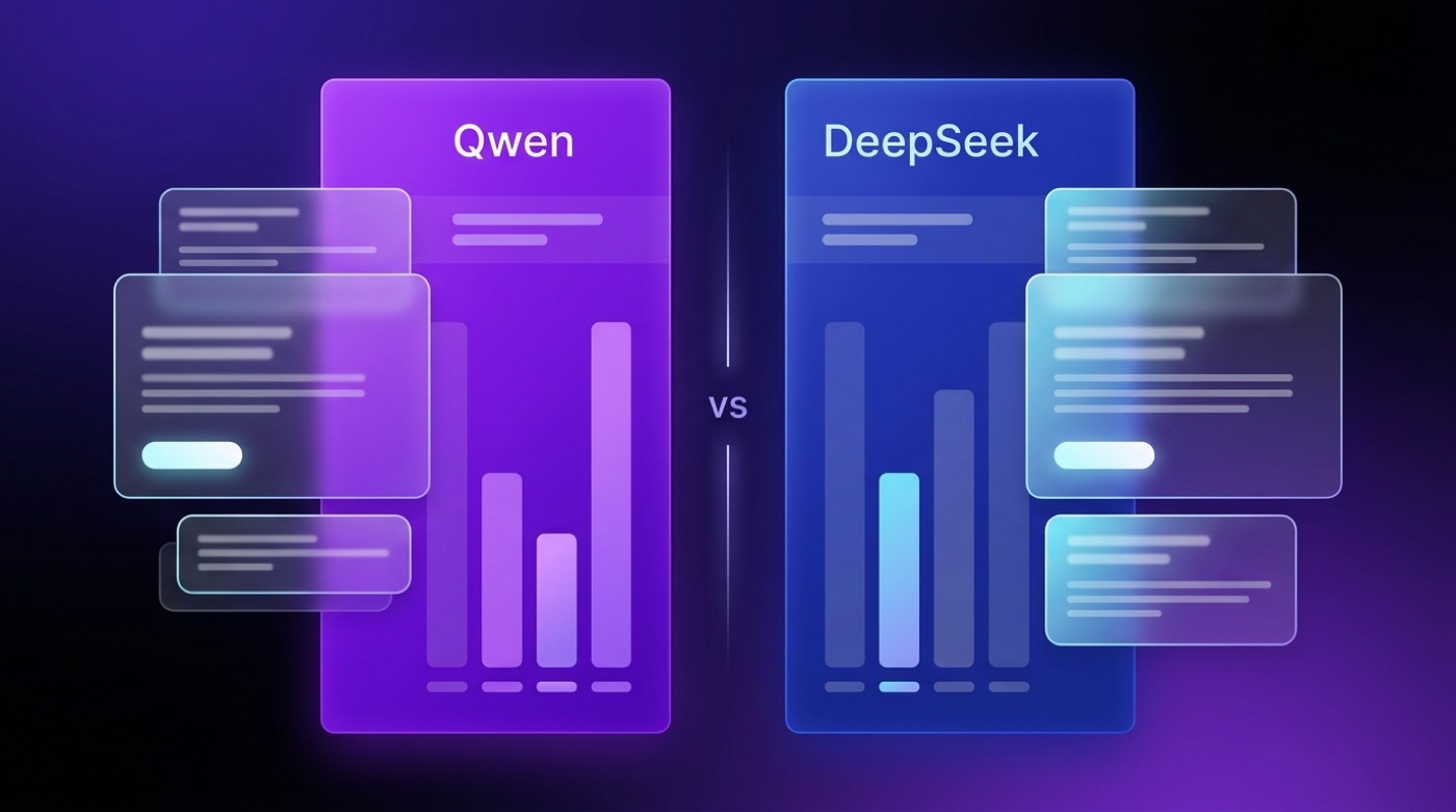 Split comparison of the Qwen and DeepSeek open-weight model families