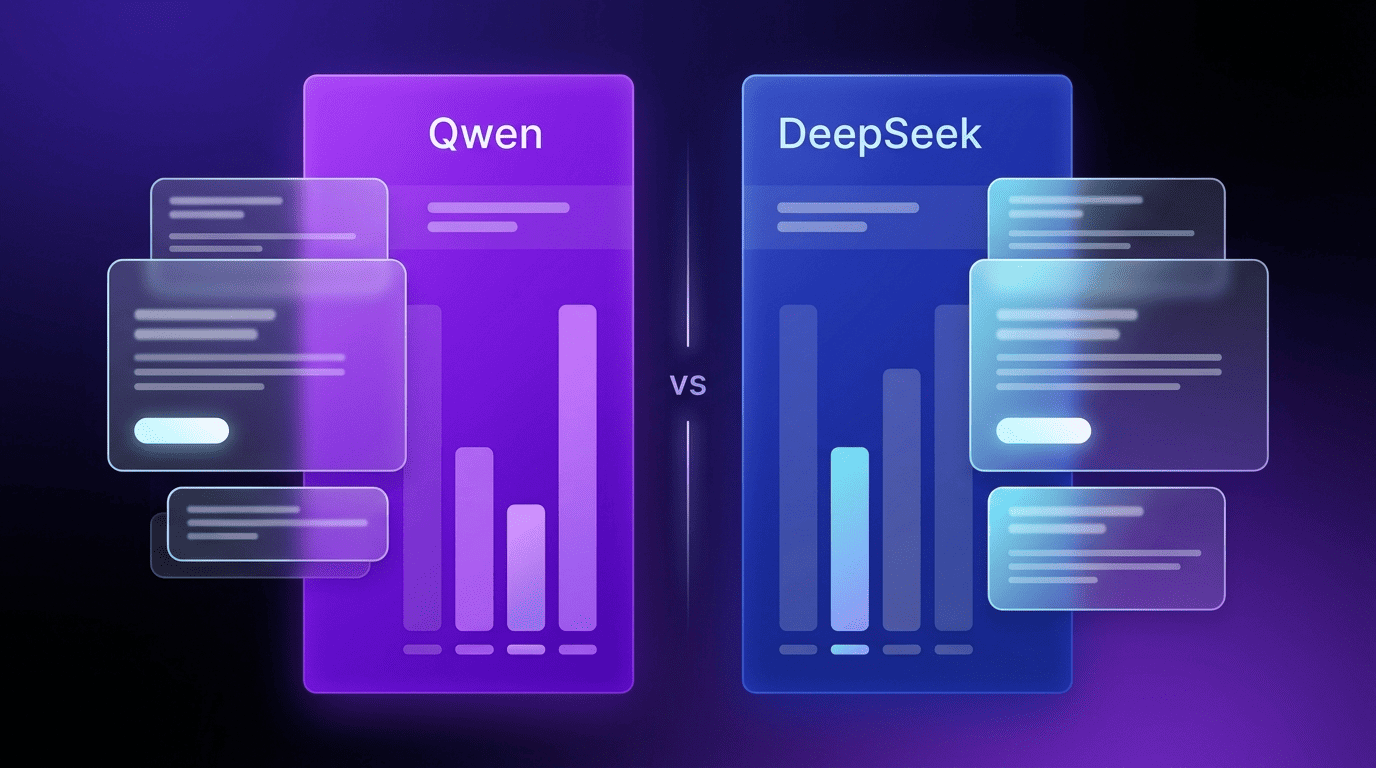 Split comparison of the Qwen and DeepSeek open-weight model families